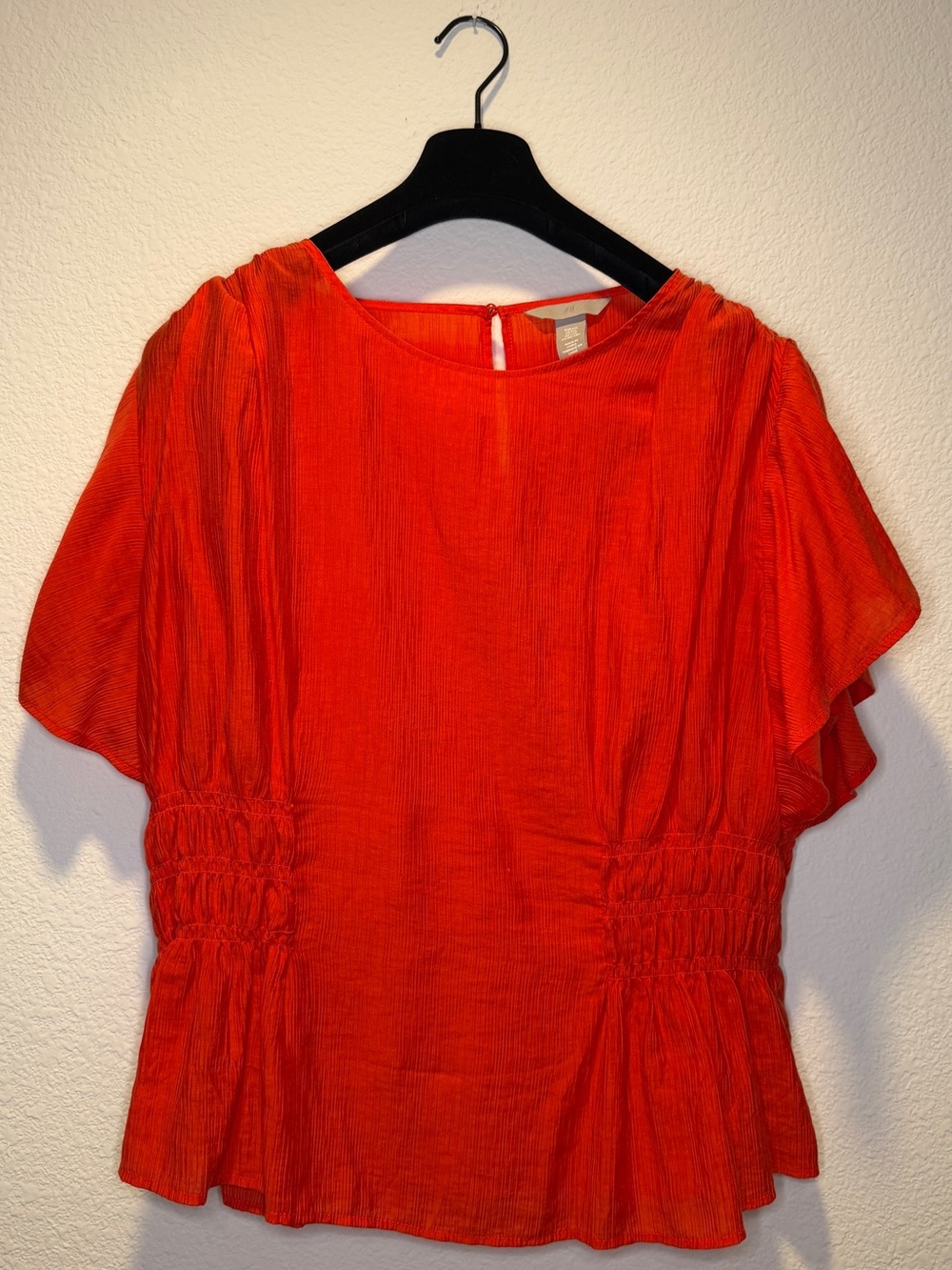 Red Women's Short-Sleeve Peplum Blouse